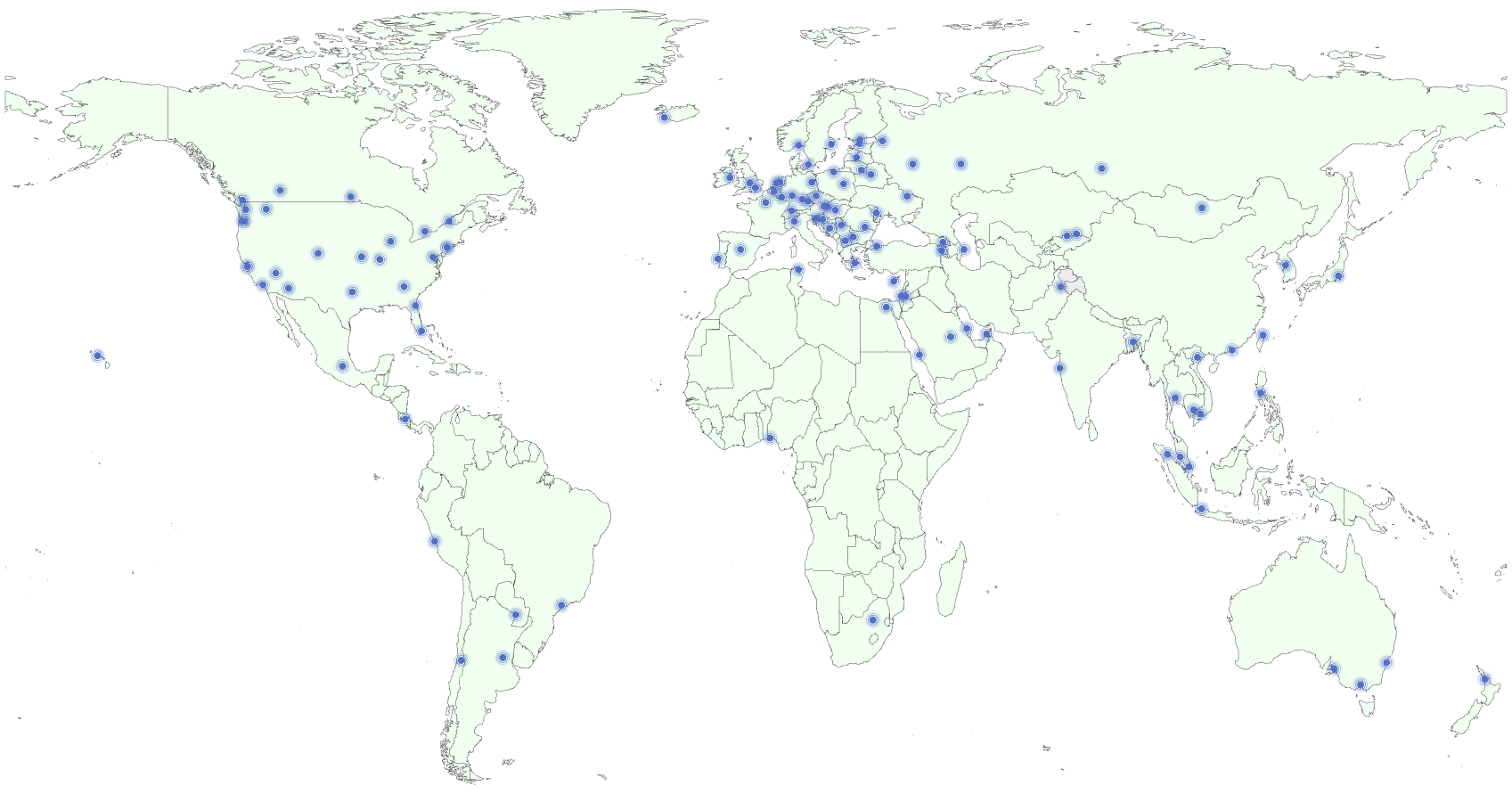QuickQ全球服务器分布图